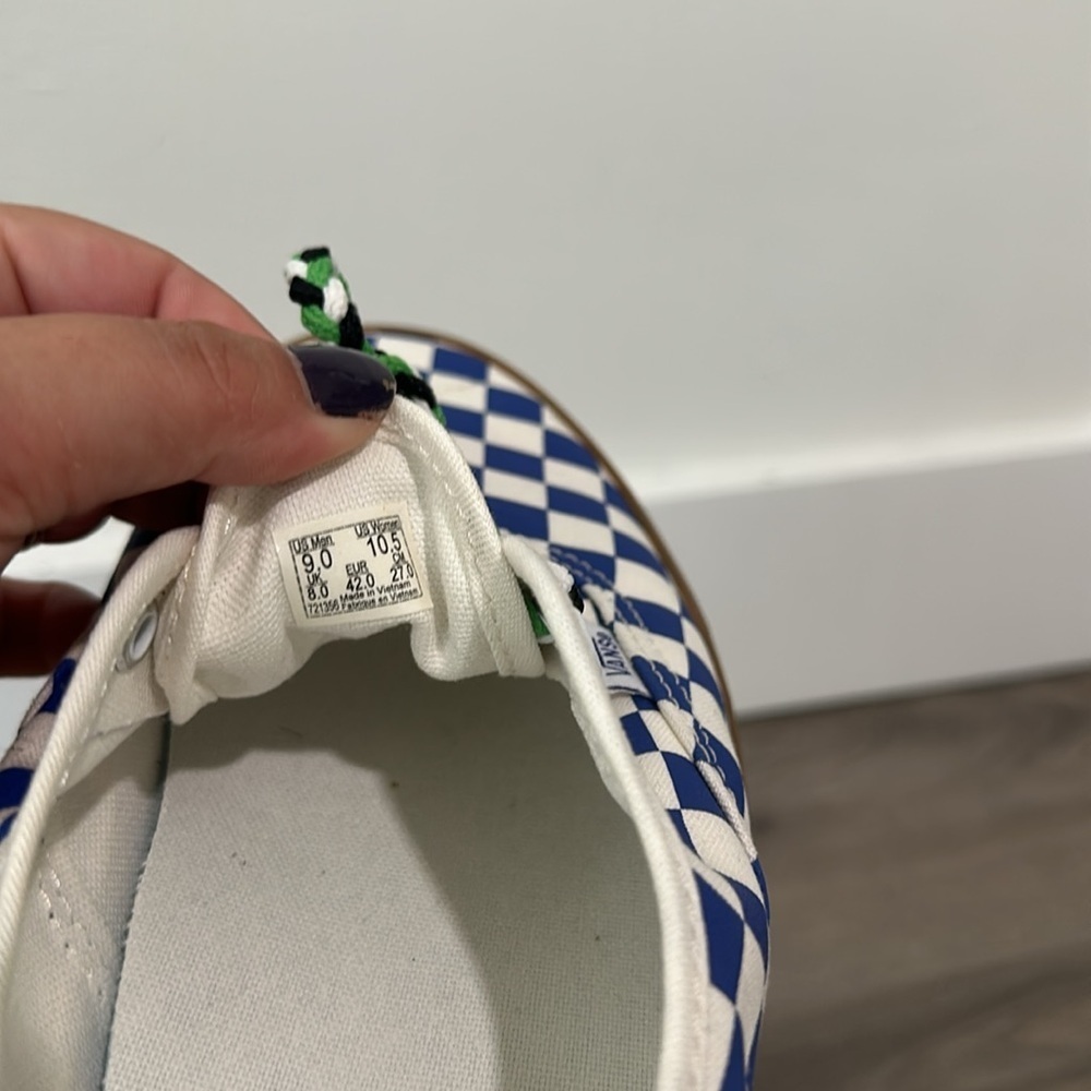 Authentic Vans 'Checkerboard Blue Gum Braided Laces' Blue - Picture 6 of 7